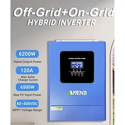 Гібридний сонячний інвертор Anenji ANJ-6200W-48PL-WIFI 48V [162189] - мініатюра 6