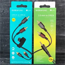 Кабель з липучкою Borofone 1.5 м 2 RCA - 2 RCA BL13 Double Lotus audio - мініатюра 4