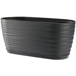 Горщик для квітів Form-Plastic Sahara mini-овал-27 з підставкою 2.7 л антрацит (3110-014)