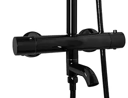 Душова система Rea Lungo black glossy з термостатом та виливом REA-P8763, Чорний матовий - мініатюра 2