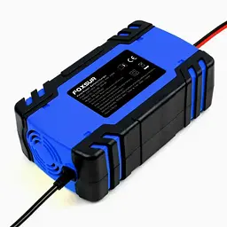 Зарядний пристрій для автомобільного акумулятора Foxsur 12V-24V 8A (Синій) - мініатюра 4