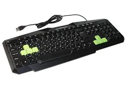 Клавіатура Esperanza Wired EGK201GUA ILLUMINATED чорний/зелений, USB