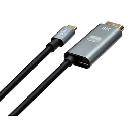 Кабель мультимедійний USB-C to DisplayPort 1.5m v1.4 8K60Hz PD 100W port Vinga (VCPVCCD1415PD) - мініатюра 2