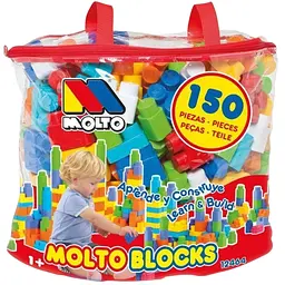 Конструктор з великими деталями в боксі Molto Blocks 150 шт. червоний (12464)
