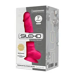Фалоімітатор SilexD Johnny Pink (MODEL 1 size 7in), двошаровий, силікон + Silexpan, діаметр 3,8 см - мініатюра 3