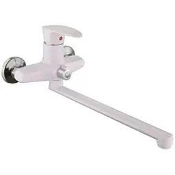 Змішувач для ванни Plamix Cezar-006 EURO SET White (з шлангом, лійкою та кронштейном) (PM0666)