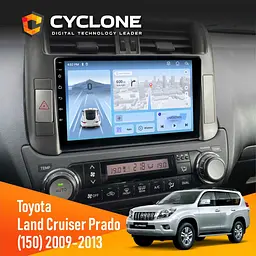 Штатна магнітола Toyota Land Cruiser Prado 150 2009-2013 Cyclone C9-012 4x64 DSP 4G Cyclone (НФ-00007165)