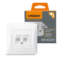 Телефонна розетка Videx BINERA CAT3 + CAT3 подвійна - мініатюра 4