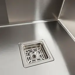 Кухонна мийка Platinum Handmade нержавійка 78x50B R (два отвори ,квадратний сифон 3.0/1.0), Нержавіюча сталь - мініатюра 5