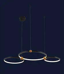 Люстра стельова LED Levistella 918LP453-C 300+400+500MM, 50W, чорний, акрил та метал, сучасний стиль - мініатюра 2