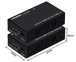 Подовжувач HDMI Extender до 60 метрів по витій парі (один кабель) Tcom 1080p - мініатюра 6