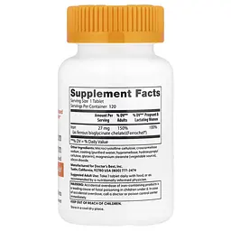 Залізо High Absorption Iron with Ferrochel 27 mg 120 таблеток Doctor's Best vit0005972 - мініатюра 2