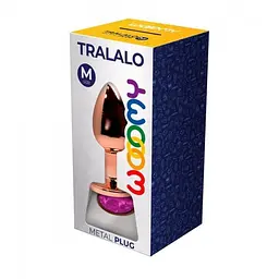 Wooomy Tralalo, M - анальная пробка с камнем, 8х3.4 см, фиолетовый - миниатюра 4
