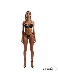 Комплект білизни Obsessive Keira Lise otwarty, S/M (чорний) - мініатюра 7