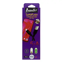 Кабель Avantis AC-75m Super Flash USB – Micro- білий - мініатюра 5