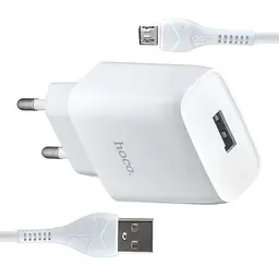 МЗП Hoco C72A Glorious single port charger set ( Micro ) ( EU ) White