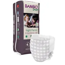 Нічні ЕКО підгузки -трусики для дівчаток Bambo Dreamy Night Pants (15-35 кг) 4-7 років.