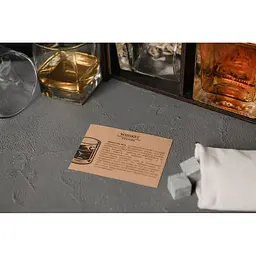 Подарунковий набір Whiskey Stones камені для віскі в дерев'яному пеналі №8 + декантер і 4 склянки Pasabahce + щипці + мішечок - мініатюра 8