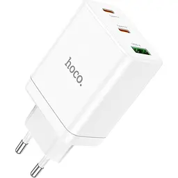 Мережевий зарядний пристрій Hoco N33 USB-A / 2 х USB-C 35W White [124887]