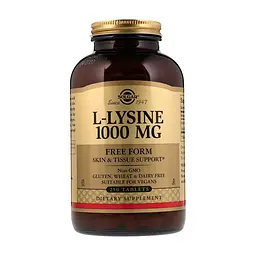 Амінокислота Solgar Лізин 1000 мг, L-Lysine, 250 таблеток (SOL-01702)
