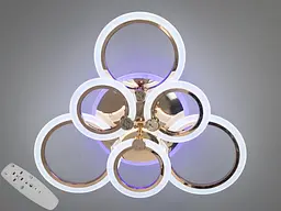 Люстра стельова LED Diasha AD8022/3+3G, 110W, 3200K-6500K, чорний метал, хай-тек, сучасний стиль, з пультом та диммером