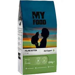 Сухий корм Myfood Суперпреміум для кошенят, з куркою 1.5 кг