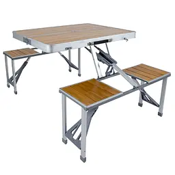 Стіл Bo-Camp Bamboo Brown/Silver (1404800) - мініатюра 1