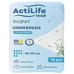 Пелюшки для малюків ActiLife Med Super 60 х 90, 10 шт (4820174981433)