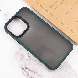 TPU+PC чохол Metal Buttons для Apple iPhone 15 Pro Max (6.7) Зелений / Dark Green - мініатюра 4