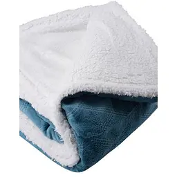 Ковдра Soho Plush hugs Silver blue флісова, 200х150 см, блакитна з білим (1223К) - мініатюра 2