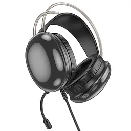Навушники накладні Hoco W109 Plus ігрові з LED підсвічуванням USB чорний - мініатюра 6