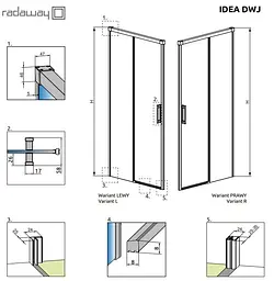 Душові двері Radaway Idea Black DWJ 100 см 387014-54-01R - мініатюра 3