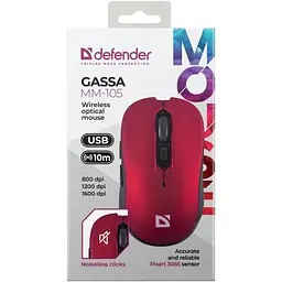Комп'ютерна мишка Defender Gassa MM-105 Wireless Red (52103) - мініатюра 6