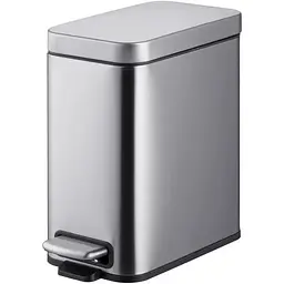 Відро для сміття Mixxus Premium Quadro-TC0105 SS Color 5л з плавним закриттям прямокутна нержавіюча сталь MI7062, Нержавіюча сталь