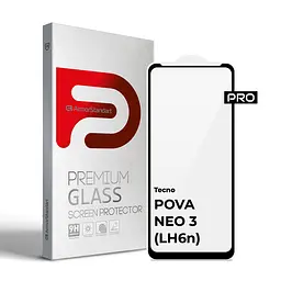 Захисне скло на TECNO Pova Neo 3 (LH6n) з олеофобним покриттям, Pro, повне проклеювання, антистатичний і пиловідштовхуючий шар, 9H, самоклеючеся, 2.5D, на весь екран, антистатичний клей, ArmorStandart (ARM70387)