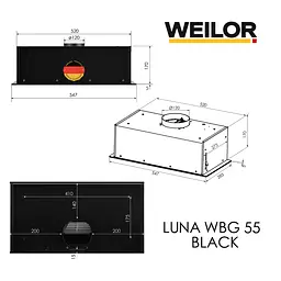 Витяжка повновбудована WEILOR LUNA WBG 55 BLACK - мініатюра 15