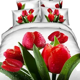 Постільна білизна Love You полуторна сатин 3D блиск STP558 (0097)