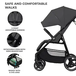 Прогулянкова коляска Kinderkraft Trig 3 Granite Grey (KSTRIG03GRY0000) - мініатюра 4