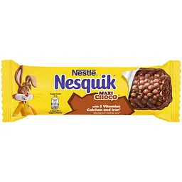 Батончик з цільними злаками Nesquik Maxi Choco з шоколадом, вітамінами та мінеральними речовинами 25 г