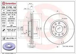 Диск гальмівний вентильований Mazda CX-7, Mpv III 06-25р Brembo (09.C176.11)