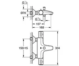 Термостат для ванни Grohe Grohtherm 800 34567000 Хром - мініатюра 2