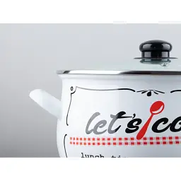 Каструля Gusto GT-T-122-LCW Lets cook 22 см 5.1 л біла (117664) - мініатюра 2