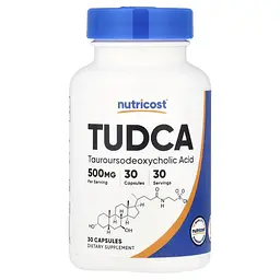 Тауроурсодезоксихолева кислота Nutricost TUDCA 500 мг 30 капсул