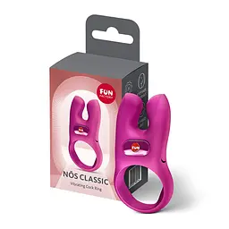 Ерекційне віброкільце з подвійною стимуляцією клітора Fun Factory NŌS CLASSIC Magenta, 2 мотори - мініатюра 7