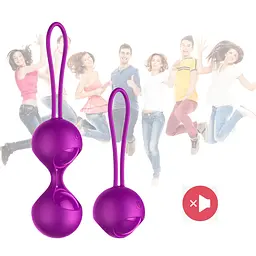 Вагінальні кульки B - Series Fox Kegel Balls Set (фіолетовий) - мініатюра 6