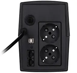 Джерело безперебійного живлення DD650, Black, 650 ВА / 360 Вт, 2xSchuko, LCD екран, USB 2E teh0033895 - мініатюра 3