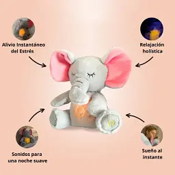 Інтерактивна м'яка іграшка-нічник Elephant, повітропроникний слоник, сірий, заспокійлива плюшева іграшка - мініатюра 3