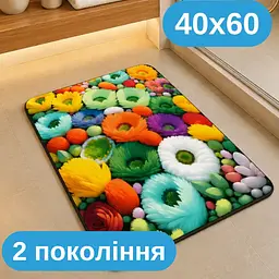 Килимок у ванну 40×60 см — вологопоглинаюче покриття з матеріалу другого покоління, абсорбуючий антиковзкий KT9000325 - мініатюра 2