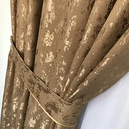 Льняні мармурові штори горіхового кольору 2шт. 200х270 на тасьмі ALBO pbe0052409 - мініатюра 3