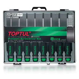 Комплект прецизійних викруток (PH000-PH0, SL1.2-SL3) 8од. Toptul hoz0007660